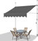 REALN Manuell Einziehbare Markise mit Kurbel, Wasserdichtes Klemmmarkise für Terrassen Sonnenschutz Balkon Fenster Türen im Freien, Markise Balkon Ohne Bohren (Color : Gray-B, Size : 4m/157in)