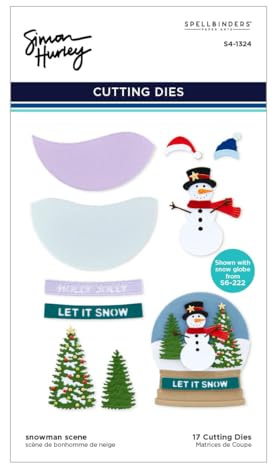 Spellbinders snögubbe scen etsade matriser av Simon Hurley, metall