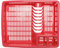 ECO Large Plastic Dish Drainer Rack | Heavy Duty Sturdy Dish Rack for Kitchen Countertop | Red Dish Drainer for Efficient Kitchen Organization & Cutlery Placement (Red)