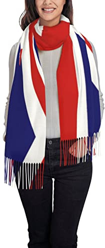 NLWQEKV Women'S British Flag Britain English England Oversize Tassel Shawl Scarf Wraps For Women