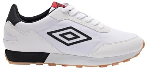 Umbro Herren Addison Sneaker, Weiß Schwarz Vermilion, 41 EU