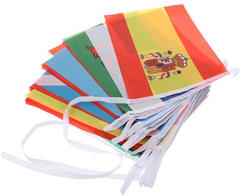 Ciieeo European Soccer Game Banner String Flags 24 Teams Polyester Material with Fine Workmanship for Long Time Use, Beautiful Design for Backyard and Party Decorations