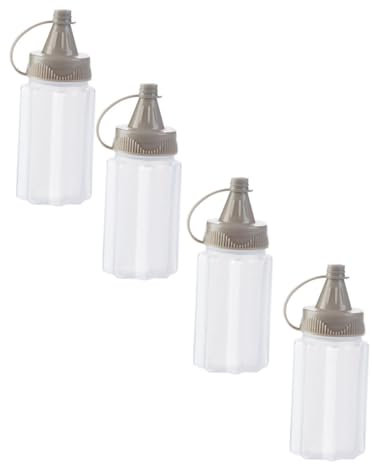 Alipis Set 4 Bottiglie Per Spremere Salsa Comprimibili in Plastica, Bottiglie Per Condimenti Tappo Sigillante, Per Cucina e Insalate, Pratiche e Facili Da Pulire