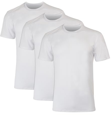 Hanes Men's Moves Mesh T-Shirt, X-Temp Moisture-Wicking Tee, White or Black/Grey, 3-Pack