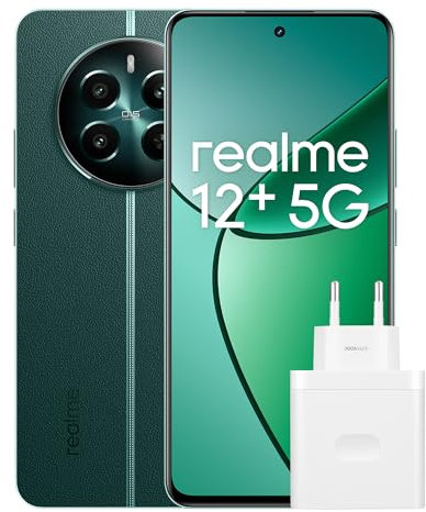 realme 12+ Teléfono Móvil 5G, 8+256GB, Cámara para Retratos Sony LYT-600 OIS, Pantalla AMOLED ultrafluida de 120 Hz, Conjunto de Chips Dimensity 7050 5G, 5000 mAh, NFC, Verde, Exclusivo de Amazon
