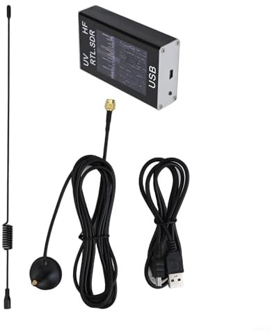 Full HF RTL-SDR USB Tuner Receiver 100KHz-1.7GHz R820T+8232 Ham Radio Scanner with Test Whip Antenna