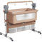 Veitoalioy Beistellbett Baby, Stubenwagen Baby mit Rollen, Das Schaukeln Kann Babybett, Babybett mit Mehreren Gängen und Geschwindigkeitsanpassungen (601 Brown)
