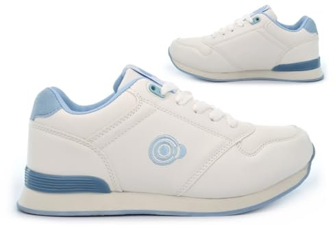 Womens Bowling Shoes Size 5 Womens Bowling Trainers Size 6 Ladies Garden Bowls Trainers Lawn Bowls Shoes Garden Bowl Shoe Lawn Bowl Trainer Lace Up Sizes 3-8 White/Blue 6 UK