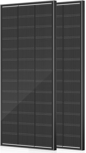 WERCHTAY Solarpanel 440 Watt, N-Type Monocrystalline Solar Panel, 18BB Gitterlinien Technologie, 24.6% Umwandlungsrate PV Modul für Balkonkraftwerk, Wohnmobil, Gartenhäuse, Off-Grid-Systeme (220W*2)