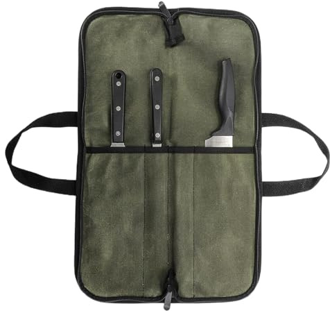 Borsa Portacoltelli da Chef Arrotolabile In Tela Per Lama Chef Da Viaggio E