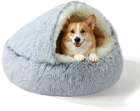 SUOXU Lit pour Petit Chien de 65 cm - Supports de Bord en Aluminium améliorés et Fond antidérapant Amovible - Peluche Chaude Auto-chauffante, adaptée aux Chiens de Moins de 10 kg