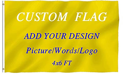 Bandera nacional personalizada para exterior Banner exterior personalizado Bandera de camping Letrero de patio con ojales de latón (Tu diseño, 120x180 cm)