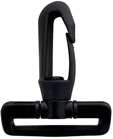 IPEA Mousquetons pivotants en plastique avec crochet pour sacs à dos et sacs - 4 pièces - Mousqueton rotatif avec boucle de sangle pour sacs, accessoires, sport, couture - 40 mm - Noir