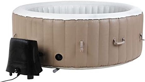 Beneo Vasca idromassaggio gonfiabile portatile per 6 persone, spa, marrone-bianco