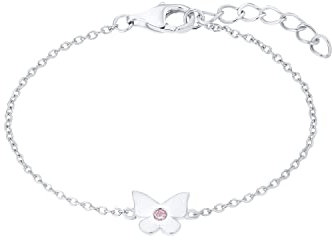 Prinzessin Lillifee Armband 925 Sterling Silber Mädchen Kinder Armschmuck, mit Zirkonia synth., 12+2 cm, Silber, Schmetterling, Kommt in Schmuck Geschenk Box, 2035983