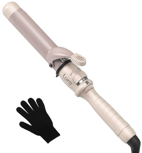 LURA 32mm Hair Curling Iron Curling Iron Ceramic Curling Wand Dual Voltage Curler Fast Heat up Curling Tool for Short Long Hair, Glove Included
