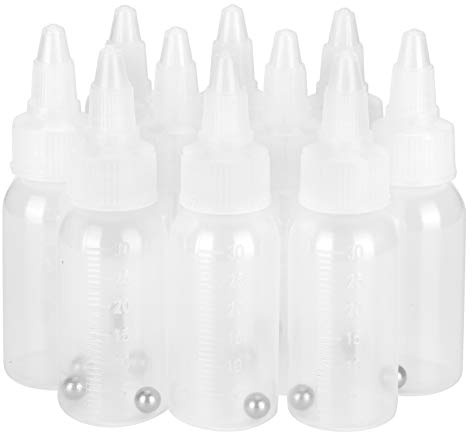 Färgflaska, Förpackning med 10 30 Ml en Kapacitet Tom Färgflaska Spruta Pigment Kryddor Behållare med Scale Airbrush Färgblandningsflaskor Små Klämflaskor för Målning