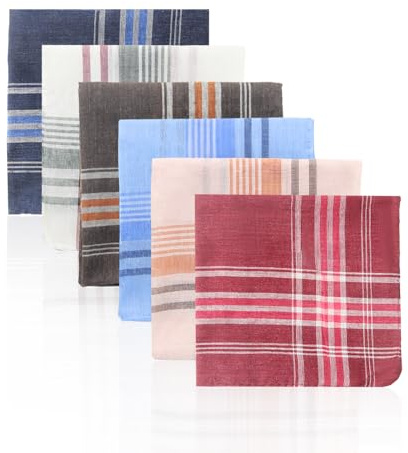 Fazzoletti Uomo 12 Pezzi Fazzoletti Cotone Uomo Motivo A Scacchi Stoffa Adatto Per Matrimoni Celebrazioni Affari 36 X 36cm (6 Colori)