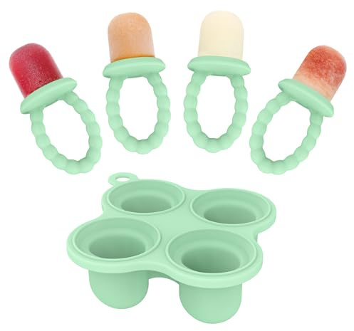 Btrfe Silicone Petite Pops, Baby Popsicle Mold Set - Tiny Pops and Teether for Infants 4+ Months Teething Relief, Baby Essentials