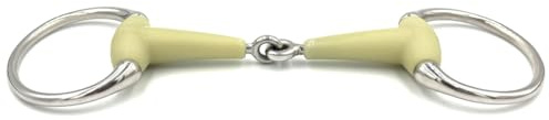 Equine Smile ES0016 Olive Head Bit Olive Head Bit Simple Broken with Apple Flavour Stainless Steel Ring Diameter 72 mm Bit Thickness 19 mm (11.5 cm)
