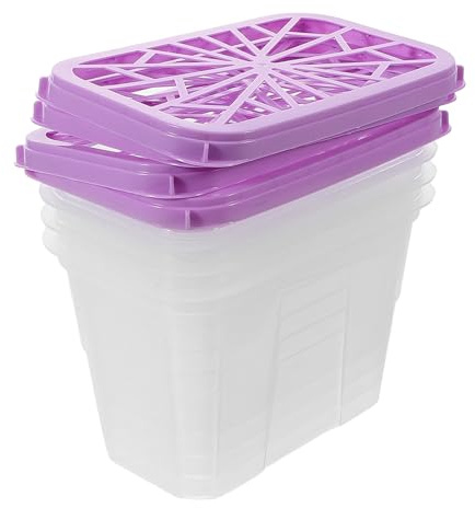 TIKODIDA 4Pcs Moisture Absorber Empty Containers Reusable Plastic Boxes for Wardrobe Dehumidifier Home Storage and Damp Control