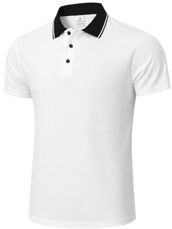 ZHAOCAI Polo Shirts for Men Adult UK Men’s Polos Short Sleeve Lightweight Quick-Dry Breathable Moisture Wicking Work Casual Workout Gym Sport Golf Polo t Shirt Mens Summer Tops