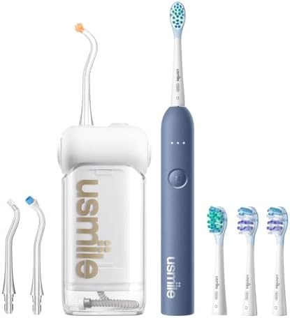【Paquete 3 en 1】 Irrigador Bucal Portátil usmile C10, Cepillo de Dientes Eléctrico Sónico P10S, Cabezales de Repuesto – Set Completo de Cuidado Bucal para el Hogar y Viajes
