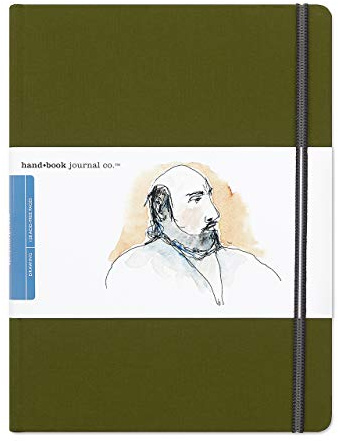 Speedball Drawing Journal Book 10.5 x 8.25 Large Portrait Cadmium Green, Art Sketch Paper For Pen, Ink, Pencil, Markers, For Adult, Kid