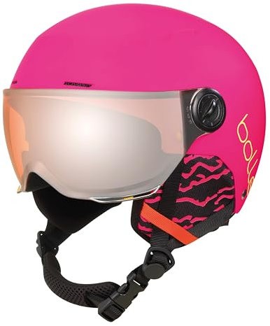 Bollé - Quiz Visor, Hot Pink Matte, Orange Gun Visor Cat. 2, Small, Snow Helmets, Unisex, Children