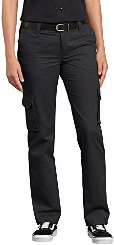 Dickies Damen Relaxed Fit Stretch Cargo Straight Leg Pant Arbeitshose, schwarz, 36