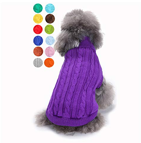 Dog Sweater, Warm Dog Sweaters for Small Dogs Medium Large Dogs, Cute Winter Classic Turtleneck Pet Sweater Cat Sweater Dog Clothes Coat Dog Christmas Sweaters for Girls Boys Dog Puppy Cat