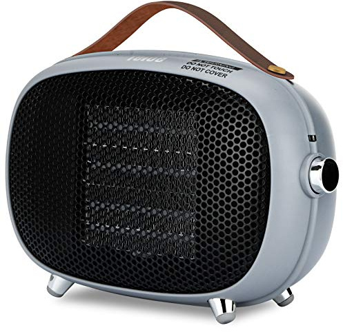 Space Heater, Teioe Mini Electric Space Heater 800W/400W, Small PTC Ceramic Heater with Tip-Over and Overheat Protection, 3 Operating Modes, Space Heaters for Office, Bedroom and Under Desk (GREY)