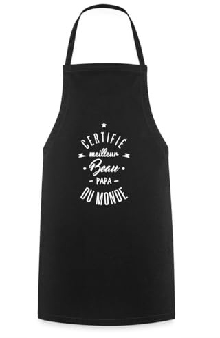 Spreadshirt Meilleur Beau-Papa Du Monde Tablier Cuisine, taille unique, noir