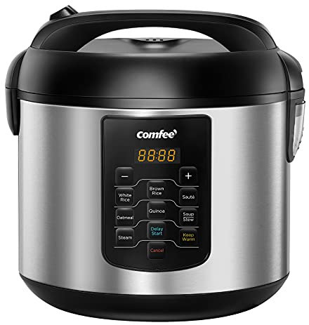 COMFEE' Large Rice Cooker with 8-Functions, 10-Cups Uncooked Rice