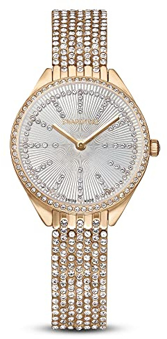 Swarovski Attract Watch, Swiss Watch with Sparkling White Crystals, Rose-Gold Tone Casing and Band, Part of the Attract Collection