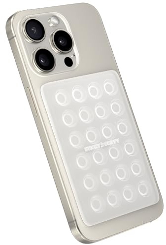 StickyGrippy Suction Phone Case Mount, Sillicon Adhesive Phone Accessory for iPhone and Android, Hands-Free Fidget Toy Mirror Shower Phone Holder, Tiktok Videos and Selfies (Translucent)