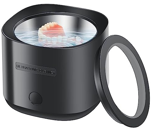 Kahdsvby Presa UE, Pulitore ad Ultrasuoni 30W per Protesi Dentali, Dispositivo di Tenuta, Pulitore ad Ultrasuoni Portatile per o Viaggi