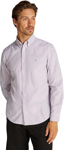 Tommy Hilfiger Herren Hemd Flex Poplin Classic Regular Fit, Mehrfarbig (Regatta Red/Multi), XXL