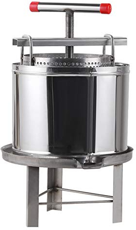 HCTOOL Honey Press Extractor Wax Machine Stainless Steel Honey Press Beeswax Machine Manual Large Bee Honey Presser Fruit Wine Press For Honey Wine Juice Vegetables Olive Oil Making