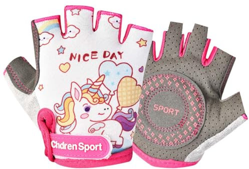 Fahrradhandschuhe für Kinder, Bike Handschuh Jungen Fahrrad Handschuhe Mädchen, Kinder Sport Handschuhe, Kinder Fahrradhandschuhe, Mädchen Jungen Fahrradhandschuhe, Einhorn-Stil