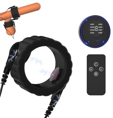 ZTHBYSB Elektro Stimulation Silikon Penisring mit Fernbedienung, SM Elektroschock Hodensack Cockring Hodenring, Extrem Penisvergrößerung Stromschlag Stimulator Sexspielzeug für Männer