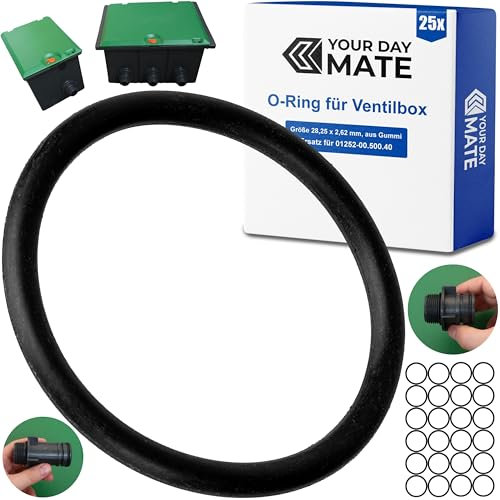 Ersatz O-Ringe Set, 25 Stück, für Anschlusshülse von Ventilbox, kompatibel mit Gardena V1 bis V3 Ventil Box, 1254-20, 1255-20, aus Gummi, Ø 28,25 x 2,62 mm, Ersatzteil Dichtring für 01252-00.500.40