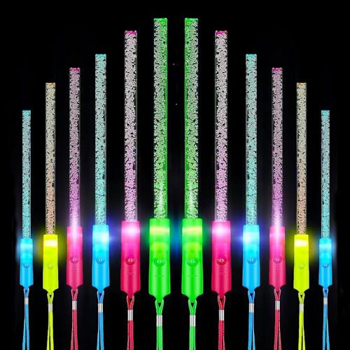 Piucrty Leuchtstäbe Mitgebsel Kindergeburtstag 12Pcs Led Leuchtstab Kinder Gastgeschenke Knicklichter Leuchtspielzeug Neon Party Set Glow in the Dark Give Aways Leuchtendes Spielzeug Geschenke 4-12