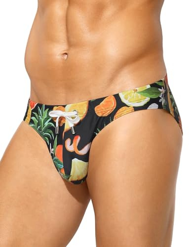Casey Kevin Bañador Hombre Slip de Natación con Estampado Bañadores Secado Rápido Cortos para Vacaciones, Playa, Piscina, Deportes Acuáticos