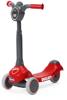 Chicco Trottinette pour Enfants Ducati, trotinette enfant 2 ans, légère et Facile à Transporter, Plateforme Antidérapante, 2-4 Ans, 3 Roues caoutchoutées, Max 20 kg, Jouet, Rouge, Idée Cadeau