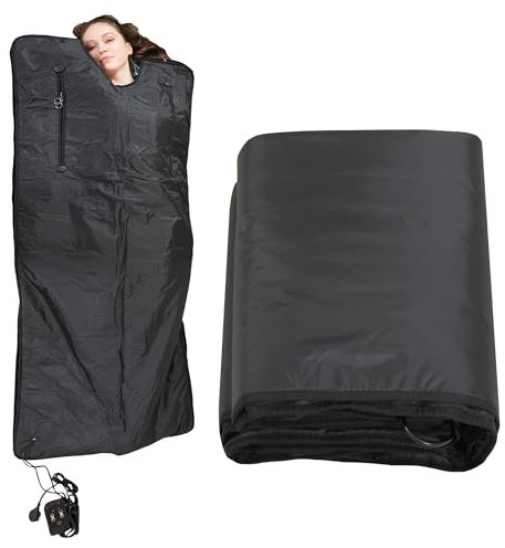MAXSTRENGTH Couverture de sauna infrarouge pour perte de poids et détox | Chaleur réglable de 35 à 70 °C | 180 x 160 cm | Couverture thérapeutique à domicile pour relaxation et récupération musculaire