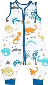 MOEMOE BABY 2.5 Tog Sleeping Bag with Legs Cotton Sleeping Bag with Feet Winter Sleep Sack Toddler Sleep Bag with Feet Thick,5-6 Years,Dinosaurs,100cm,XL