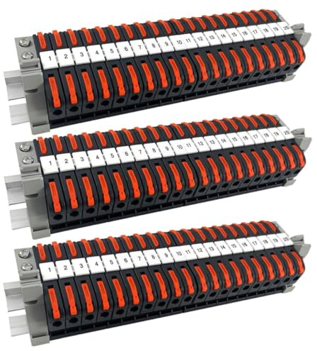 60 Pezzi Morsetti Elettrici Rapidi Kit, Morsettiere su Guida Din, Morsettiera Elettrica PCT-211 0,08-4 mm², Morsetto Elettrico Distribuzione per il Collegamento e la Conversione dei Circuiti