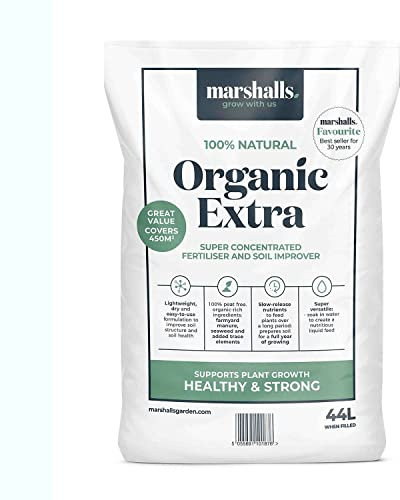 Marshalls Organic Natural Concentrated Farmyard Manure with added seaweed extract - 44ltr Sack x 2