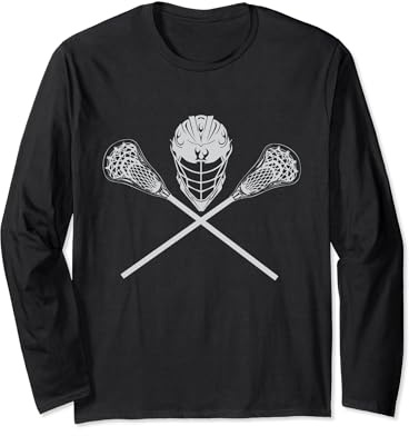 Boys Lacrosse Long-sleeve Shirt with Flames Helmet for Men